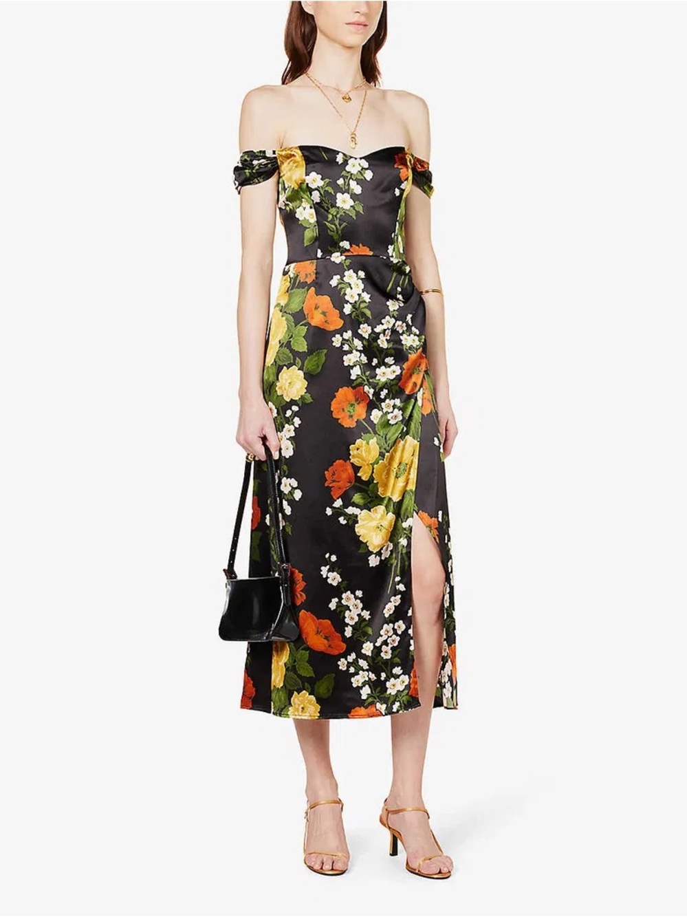 Reformation Genesis Silk Floral Midi Dress Size 0 New Without Tag
